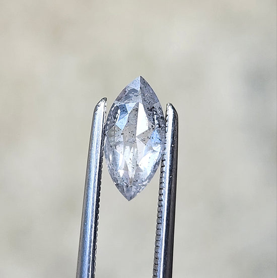 .69ct Natural Rose Cut Peppery Gray Diamond Marquise