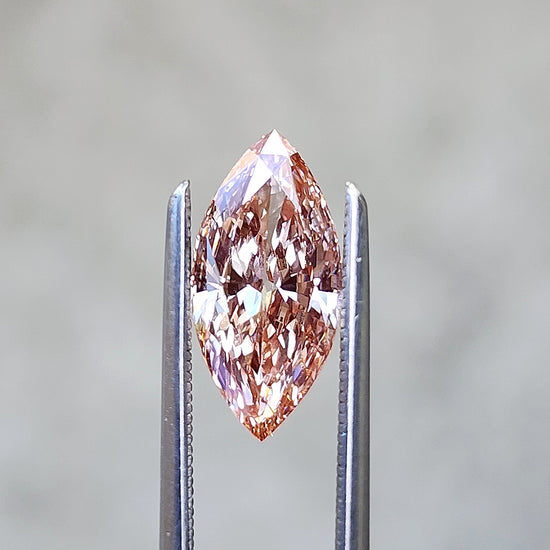 1.76ct Marquise Cut Lab Diamond Peachy Pink VS1