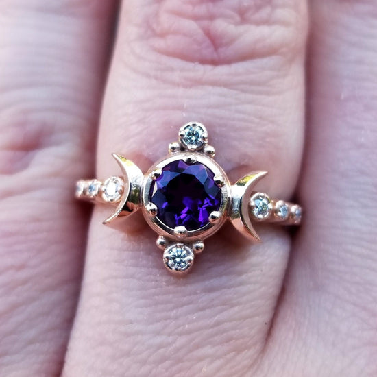 *Setting Only* Compass Moon Engagement Ring for Build your own Ring