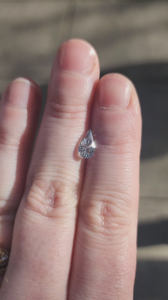1.22ct Light Green Sapphire Pear - Starbrite Cut by John Dyer