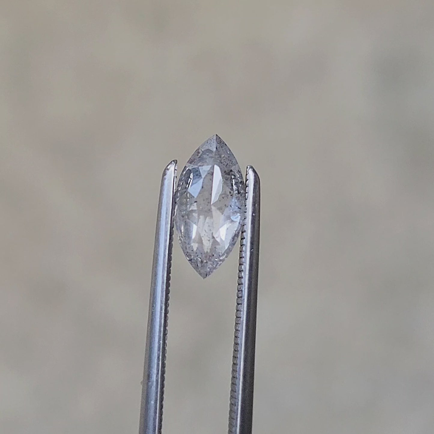 .69ct Natural Rose Cut Peppery Gray Diamond Marquise