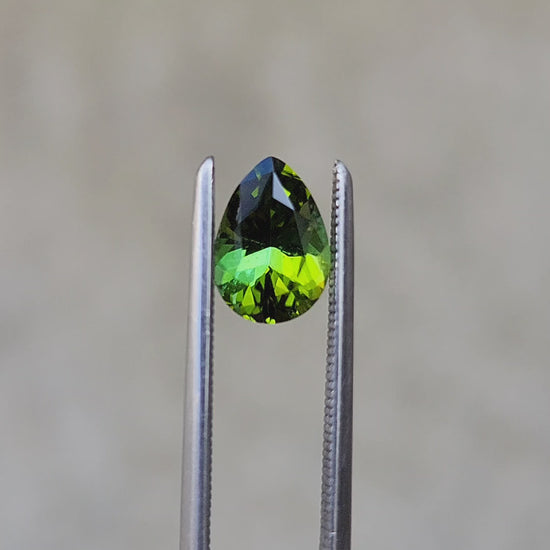 1.03ct Natural Dichroic Green Tourmaline Pear- 7.7x5.5mm