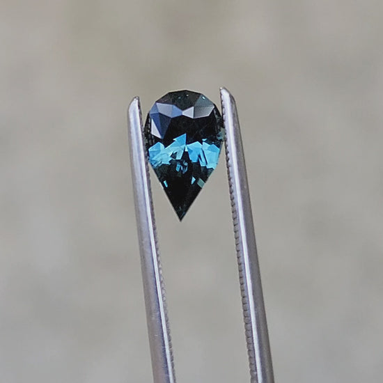 Load and play video in Gallery viewer, 1.16ct Natural Untreated Blue Sapphire Pear
