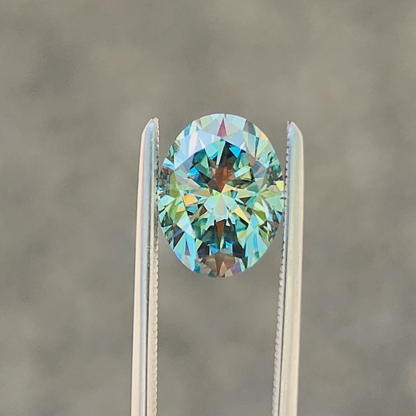2.07ct Oval Cut Teal Moissanite 9x7mm