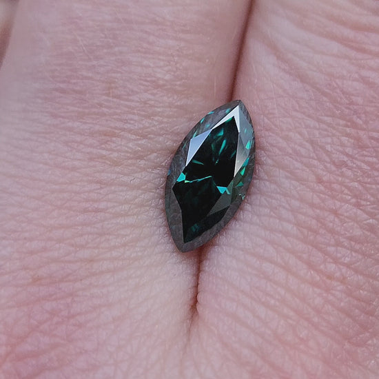 Load and play video in Gallery viewer, 1.66ct Forest Green Moissanite Marquise
