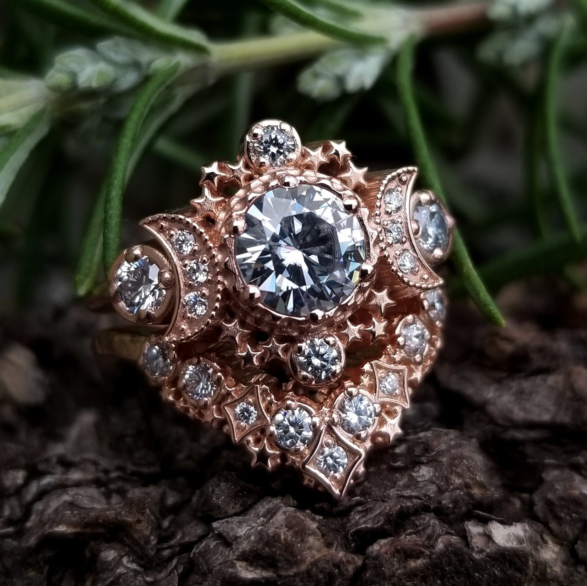 Onbekwaamheid Onvermijdelijk Informeer Diamond Cosmos Boho Engagement Ring Set - Diamond, Champagne Diamond, –  Swank Metalsmithing