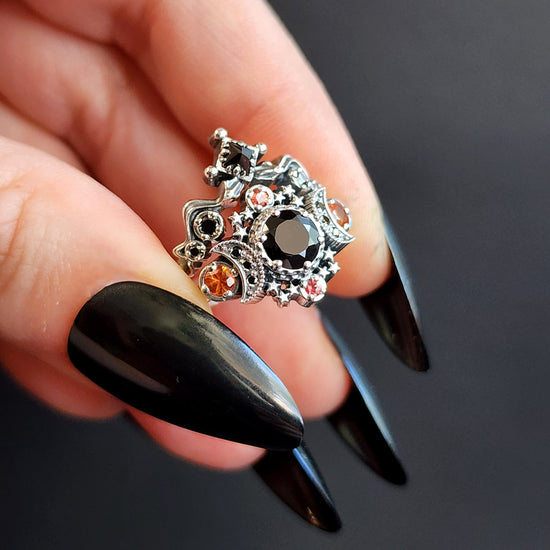 Wholesale 304 Stainless Steel Moon Phase Finger Ring for Women -  Pandahall.com