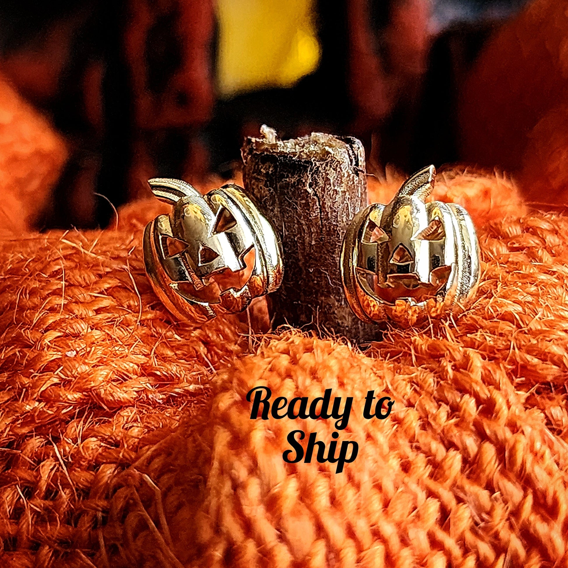 14k gold pumpkin jack o lantern post earrings halloween jewelry by swankmetalsmithing