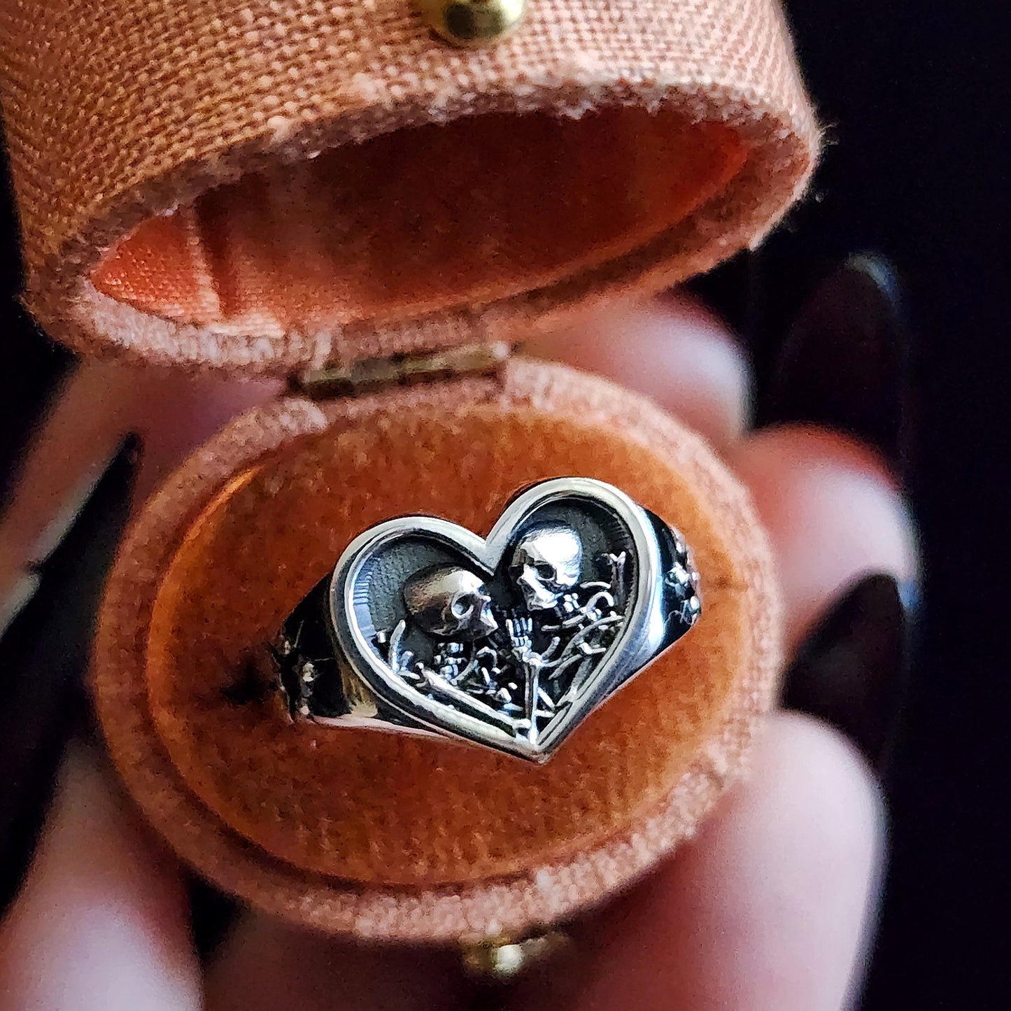 skeleton heart ring lovers of valdaro sterling silver signet jewelry engagement gothic victorian