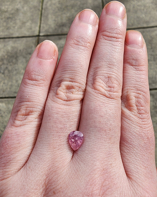 1.31ct Natural Pear Cut Pink Sapphire - Opalescent