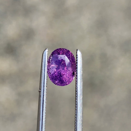 .85 Natural Opalescent Bi Color Purple Pink Sapphire Oval