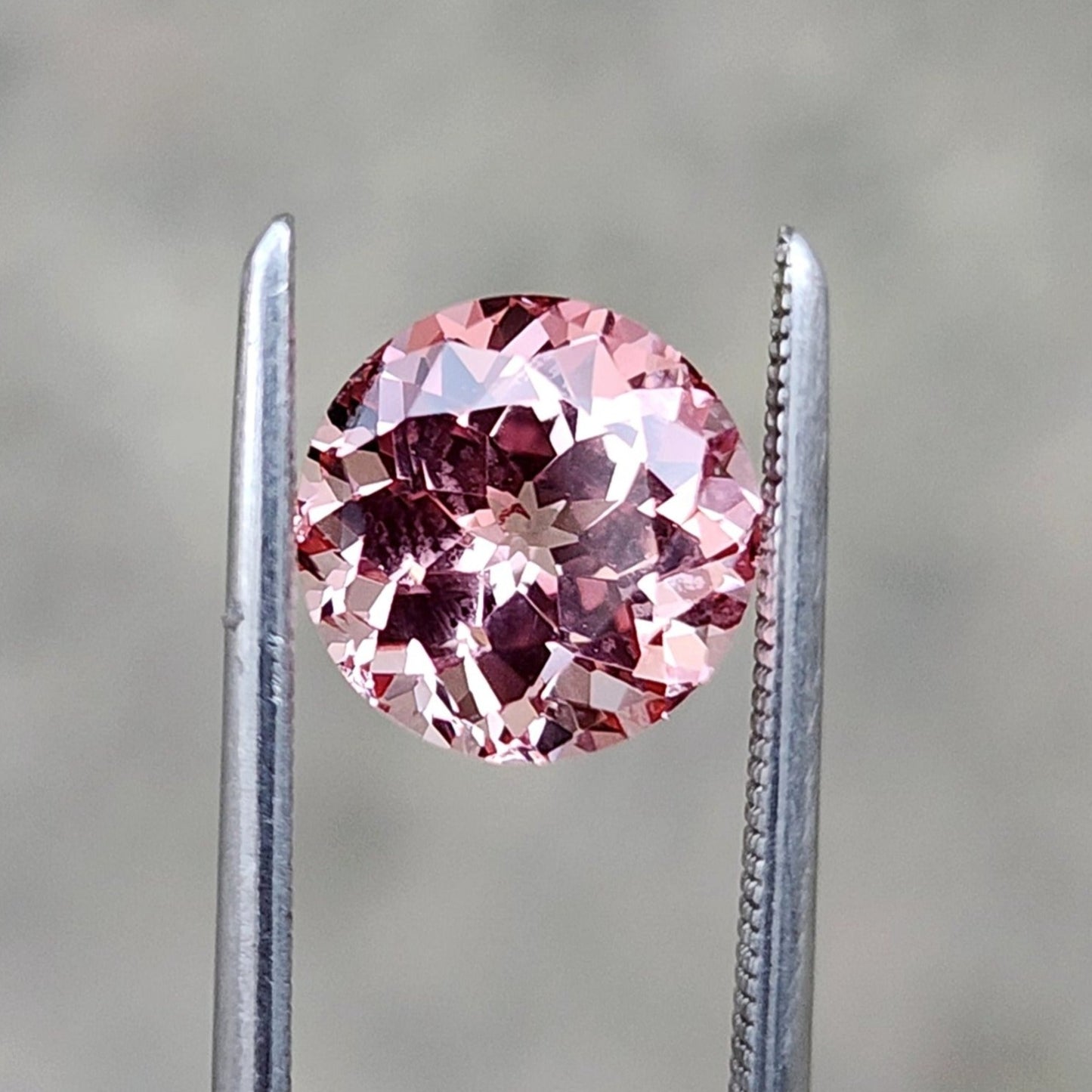 Pink Metas Round Cut Chatham Peachy Pink Champagne Sapphire - For Build Your Own ...