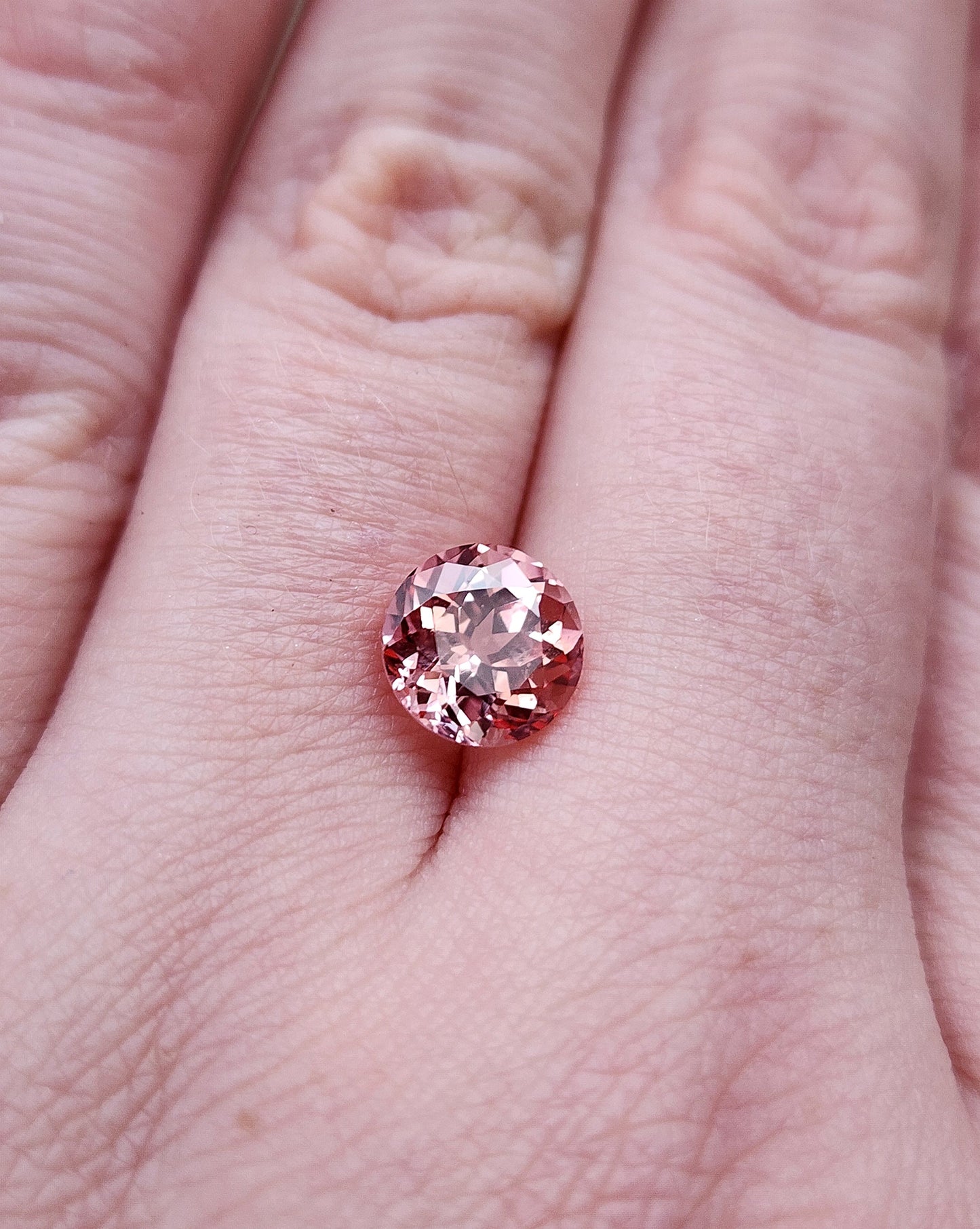 Pink Metas Round Cut Chatham Peachy Pink Champagne Sapphire - For Build Your Own ...