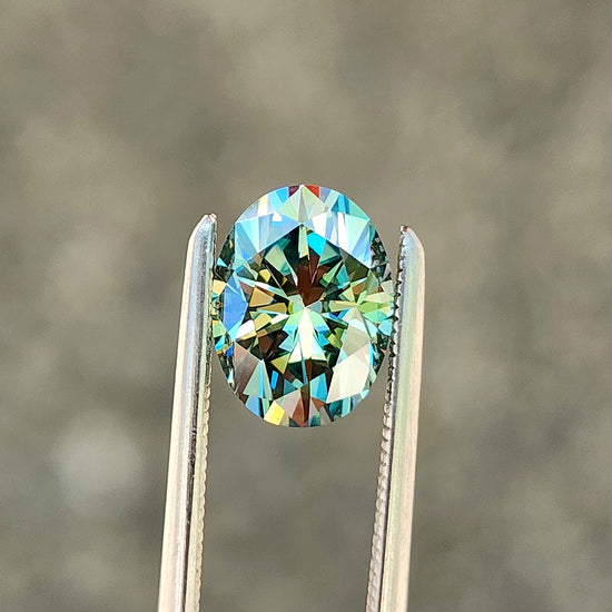 1.40ct Oval Teal Moissanite 8x6mm