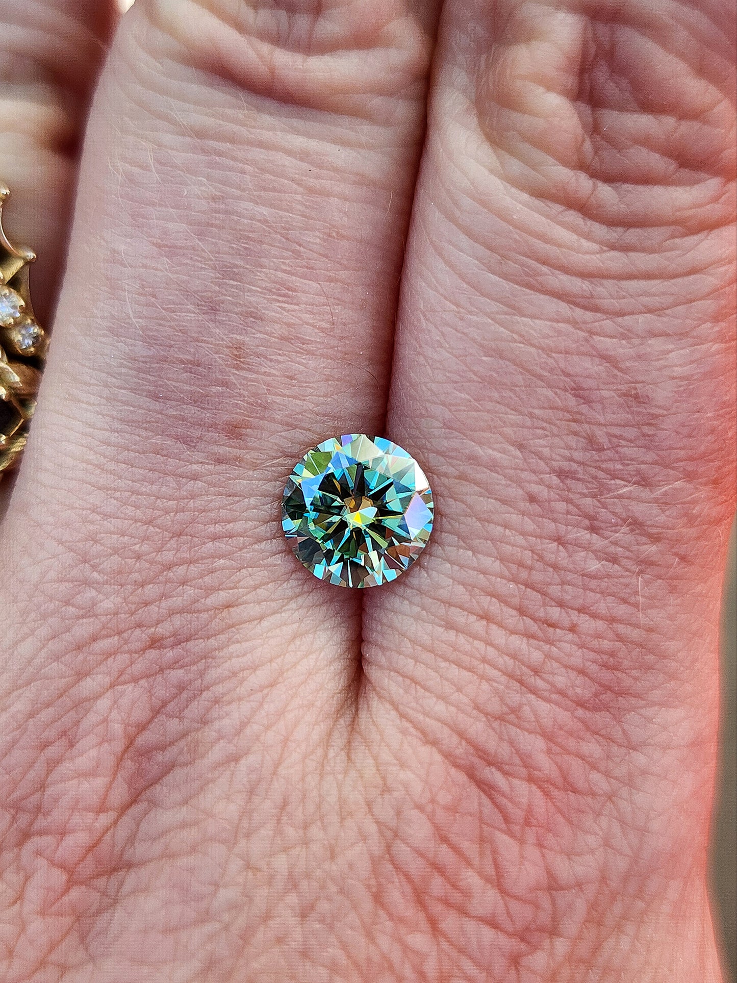 1.48ct Round Teal Moissanite 7.5mm