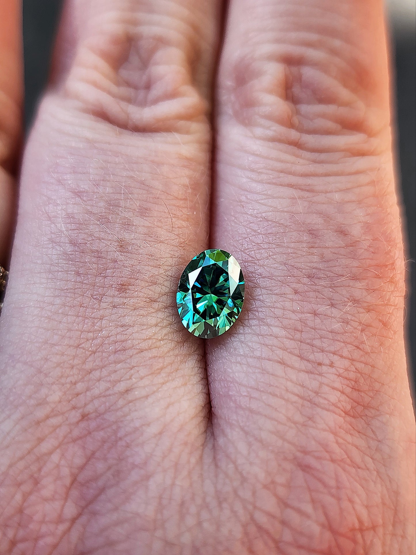 1.34ct Oval Green Moissanite 8x6mm