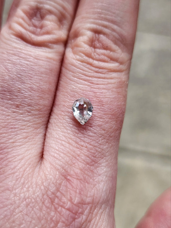 .89ct Natural Rose Cut Geometric Pear Salt & Pepper Diamond