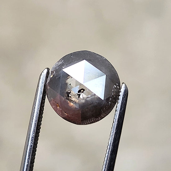1.77ct Natural Rose Cut Gray Diamond with Peep Hole