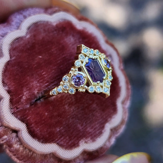 Fantasy cut Purple Kashmir Sapphire Victorian Engagement Ring by Swankmetalsmithing image 6