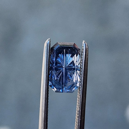 1.29ct Natural Parti Blue Sapphire Rectange - Starbrite cut by John Dyer