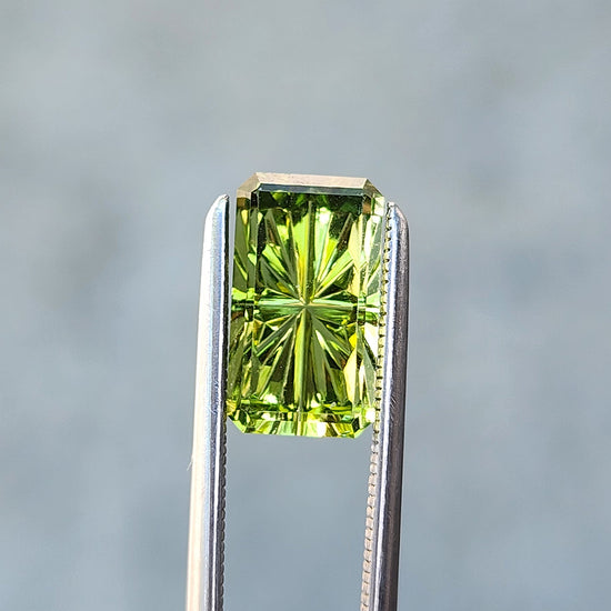 2.10ct Natural Green Tourmaline Rectangle - Starbrite cut by John Dyer
