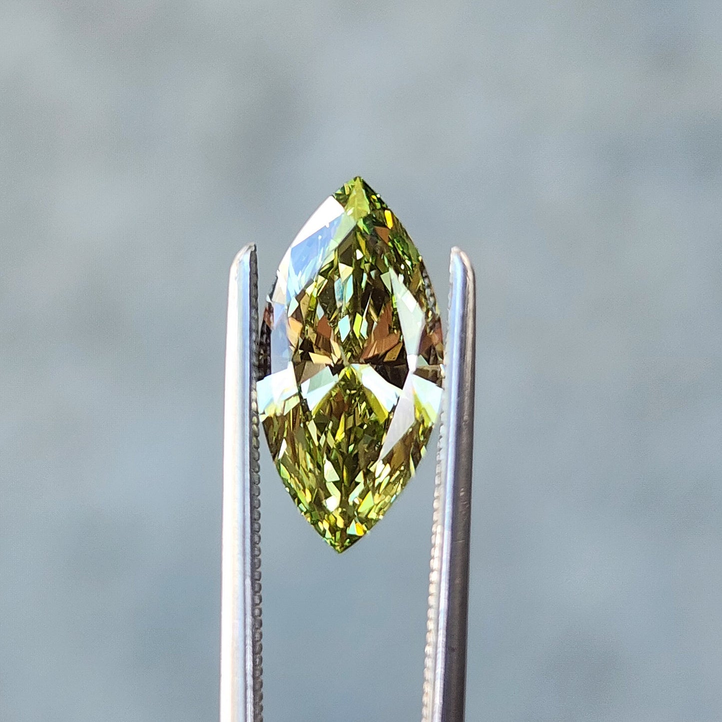 1.70ct Marquise Cut Lab Vivid Green Diamond VVS