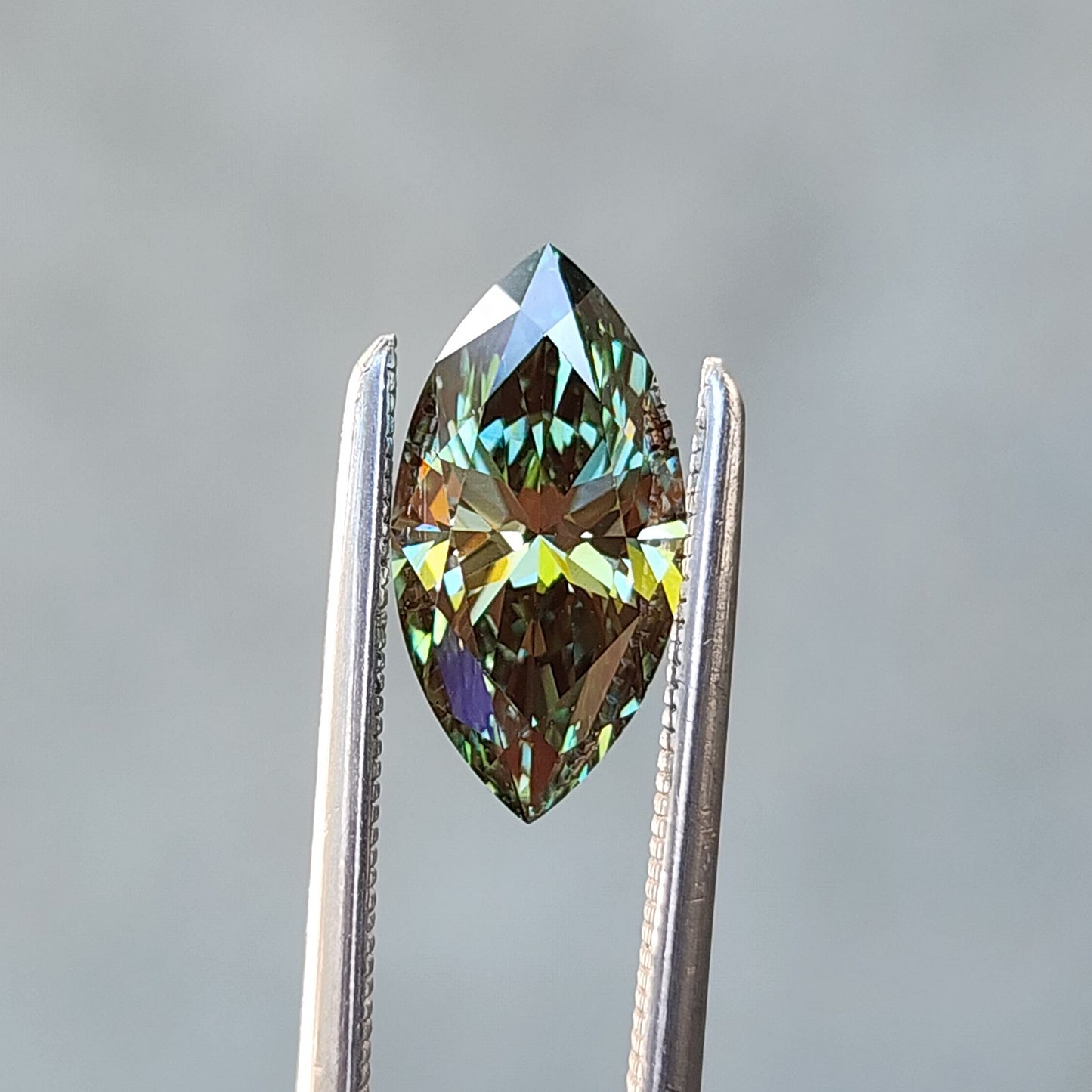 1.23ct Marquise Cut Lab Vivid Green Diamond VVS