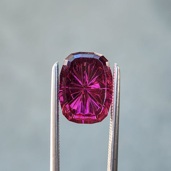 4.33ct Natural Rhodolite Garnet Cushion - Starbrite cut by John Dyer