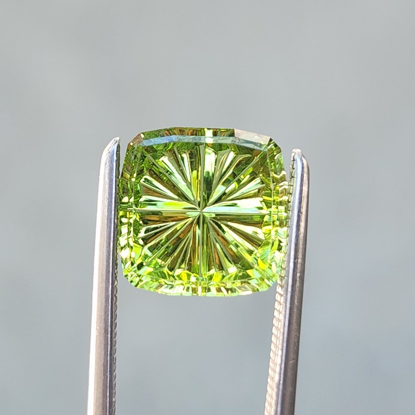 2.18ct Natural Green Tourmaline Cushion - Starbrite cut by John Dyer