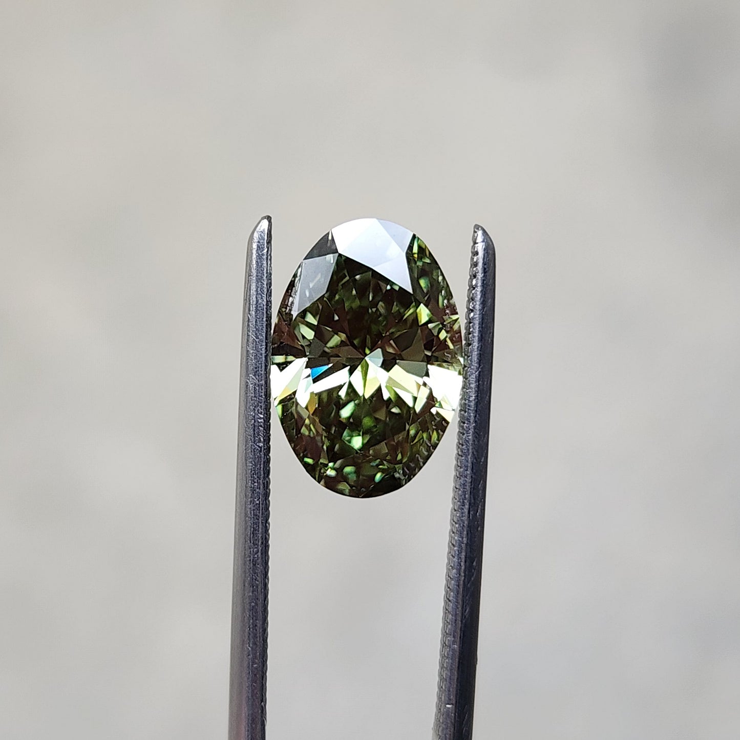 1.79ct Oval Green Lab Diamond VS1