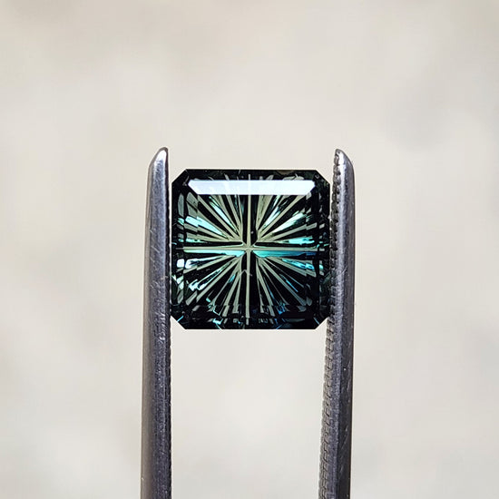 1.62ct Natural Teal Australian Square Sapphire - Starbrite Cut by John Dyer