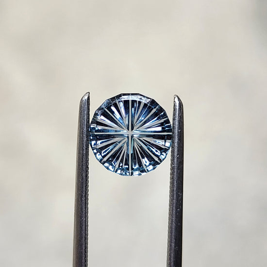 1.30ct Natural Gray Blue Round Montana Sapphire - Starbrite Cut by John Dyer
