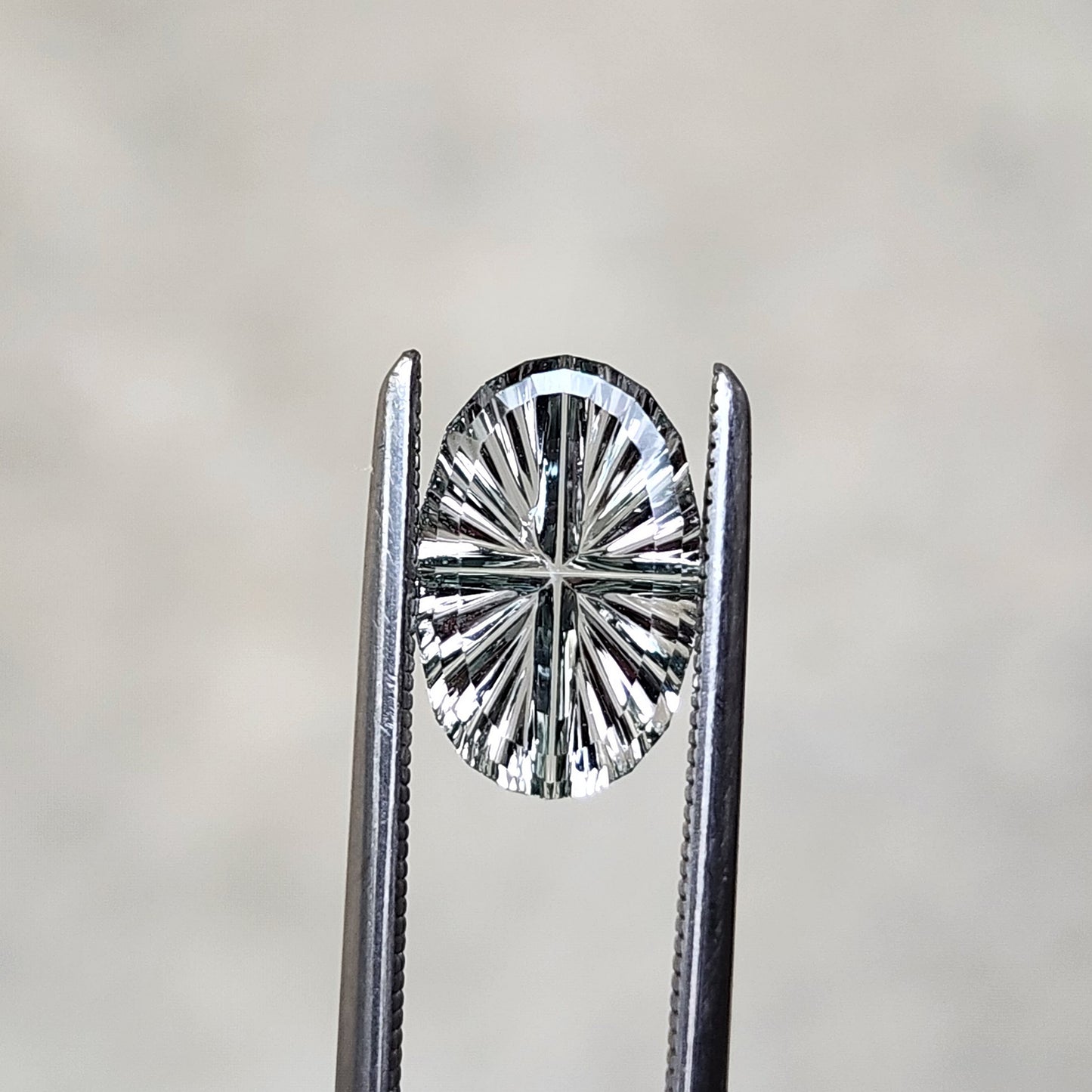 1.50ct Natural Pale Green Oval Montana Sapphire - Starbrite Cut by John Dyer