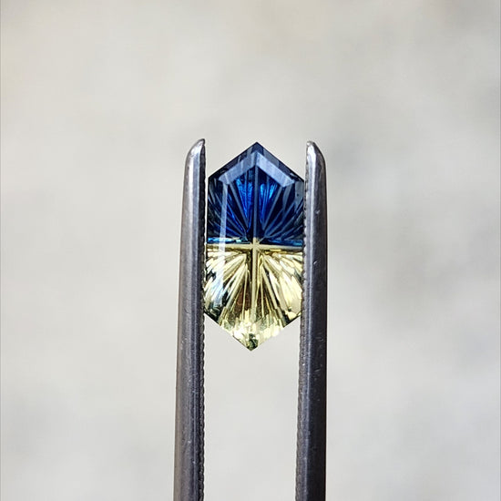 .97ct Natural Fantasy Parti Australian Sapphire Elongated Hexagon Duchess