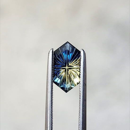 .73ct Natural Fantasy Parti Australian Sapphire Elongated Hexagon Duchess