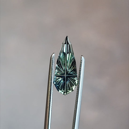 .90ct Bi Color Kenyan Sapphire Pear Fantasy Cut by Brett Kosnar