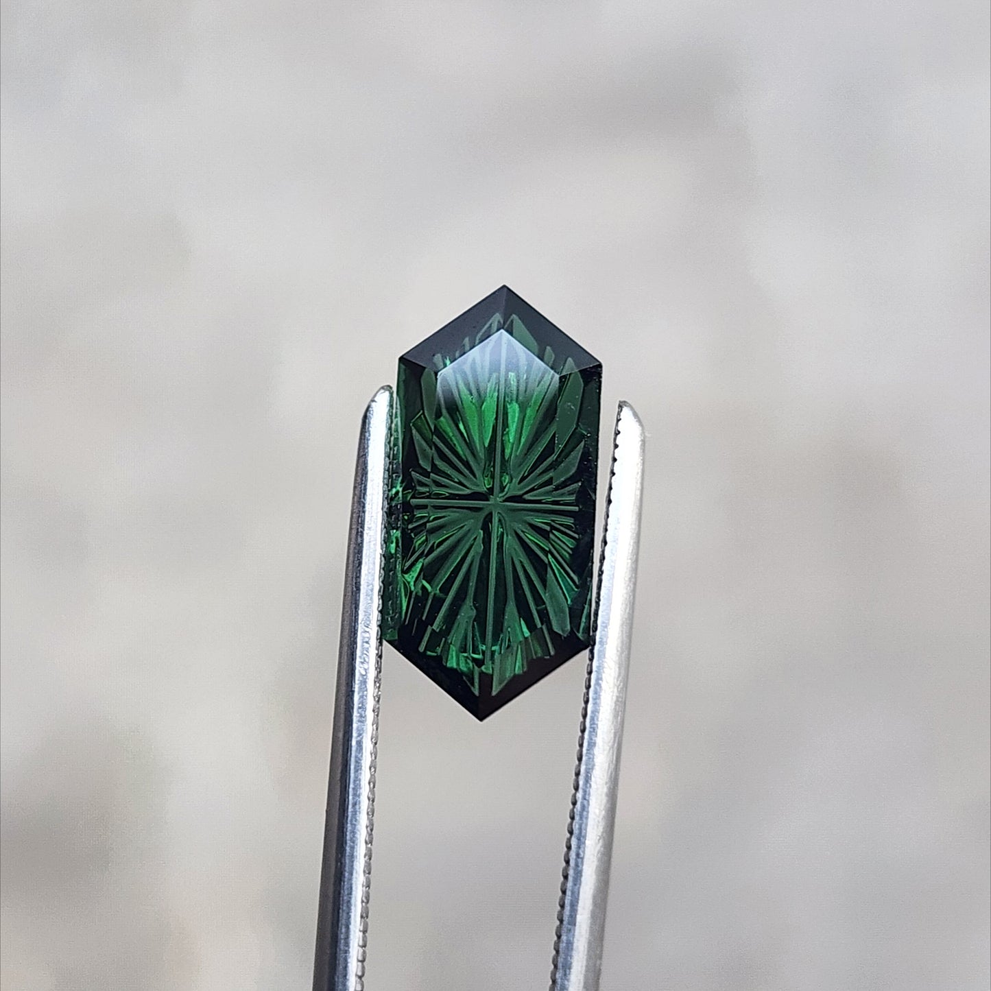 1.75ct Dark Green Tourmaline Duchess Fantasy Cut by Brett Kosnar