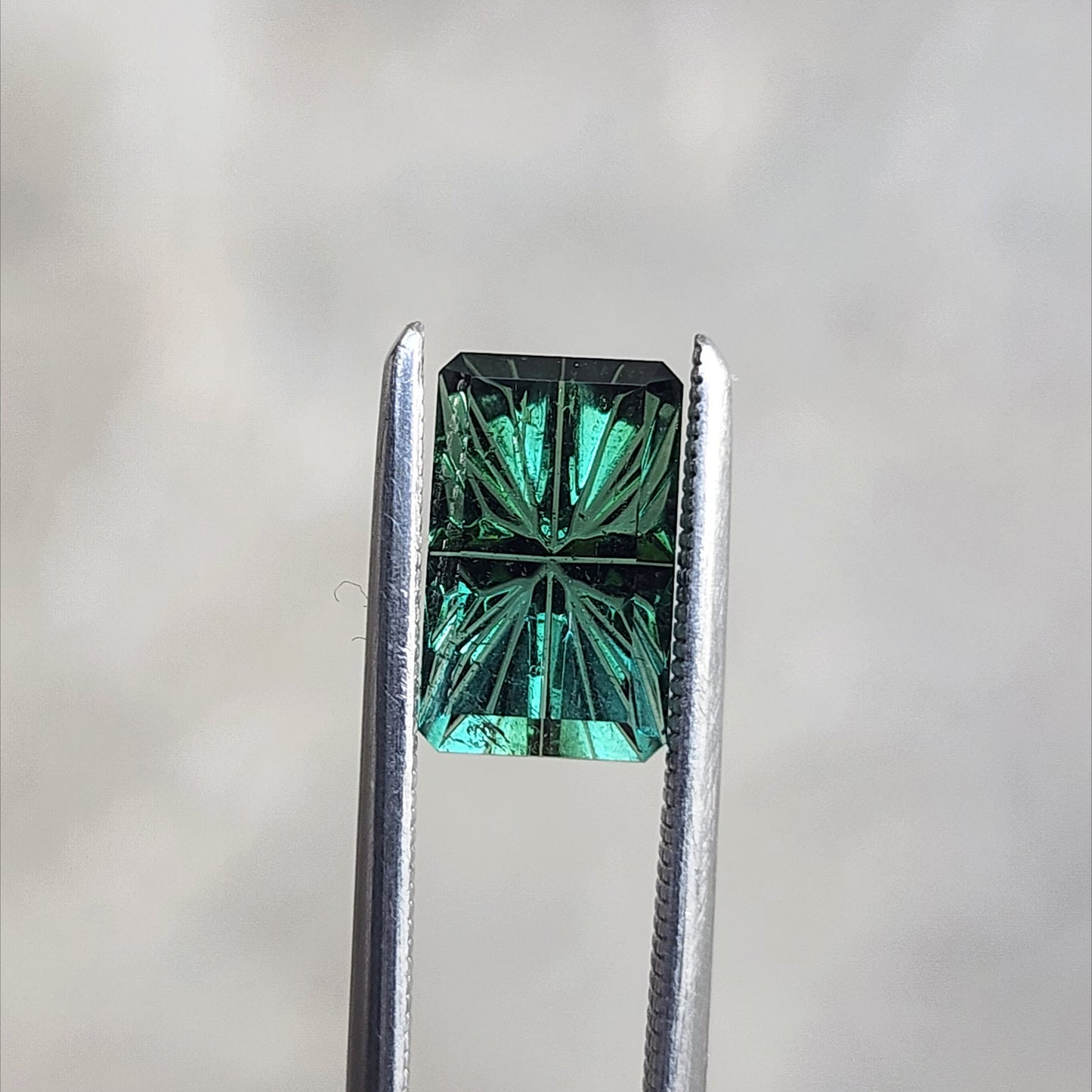 1.51ct Dark Green Tourmaline Emerald Fantasy Cut by Brett Kosnar