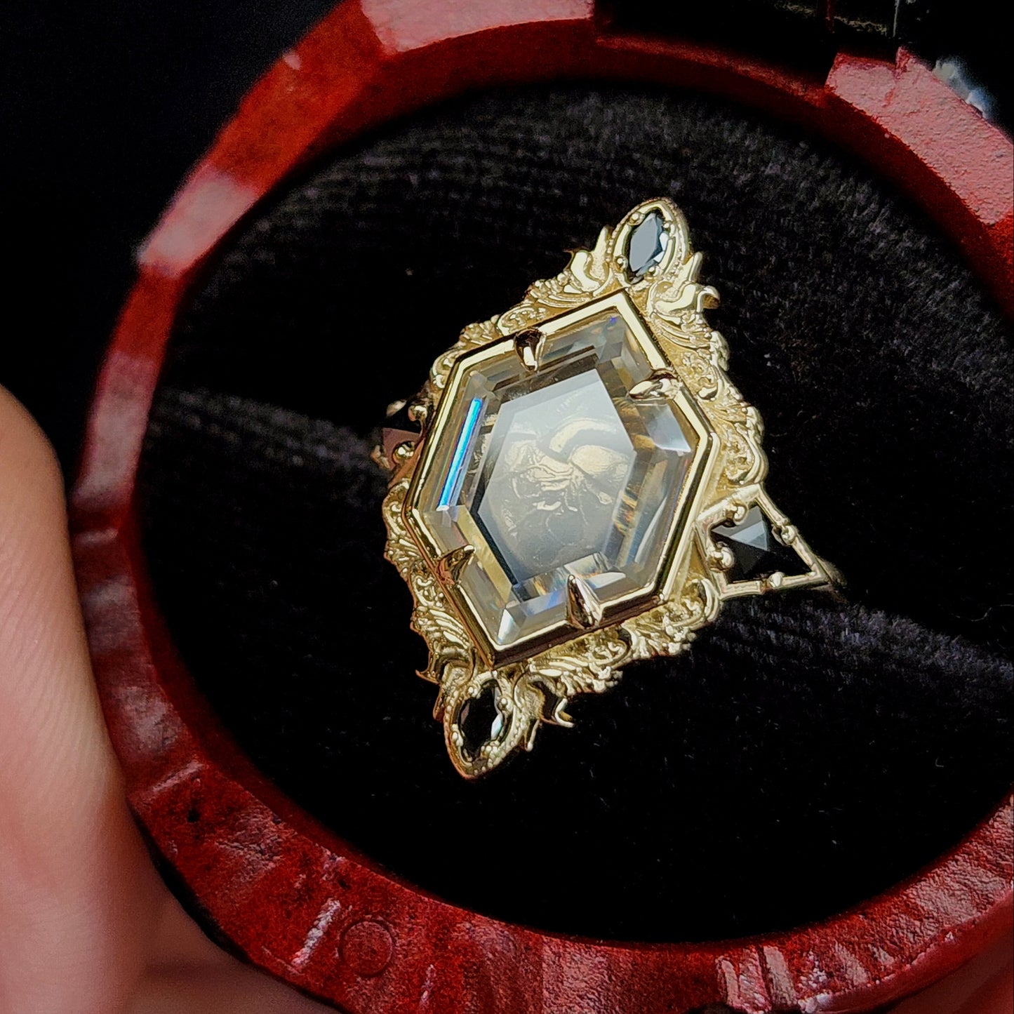 Anatomical Heart Shadowbox Ring  Gothic Alternative Fine Jewelry image 8