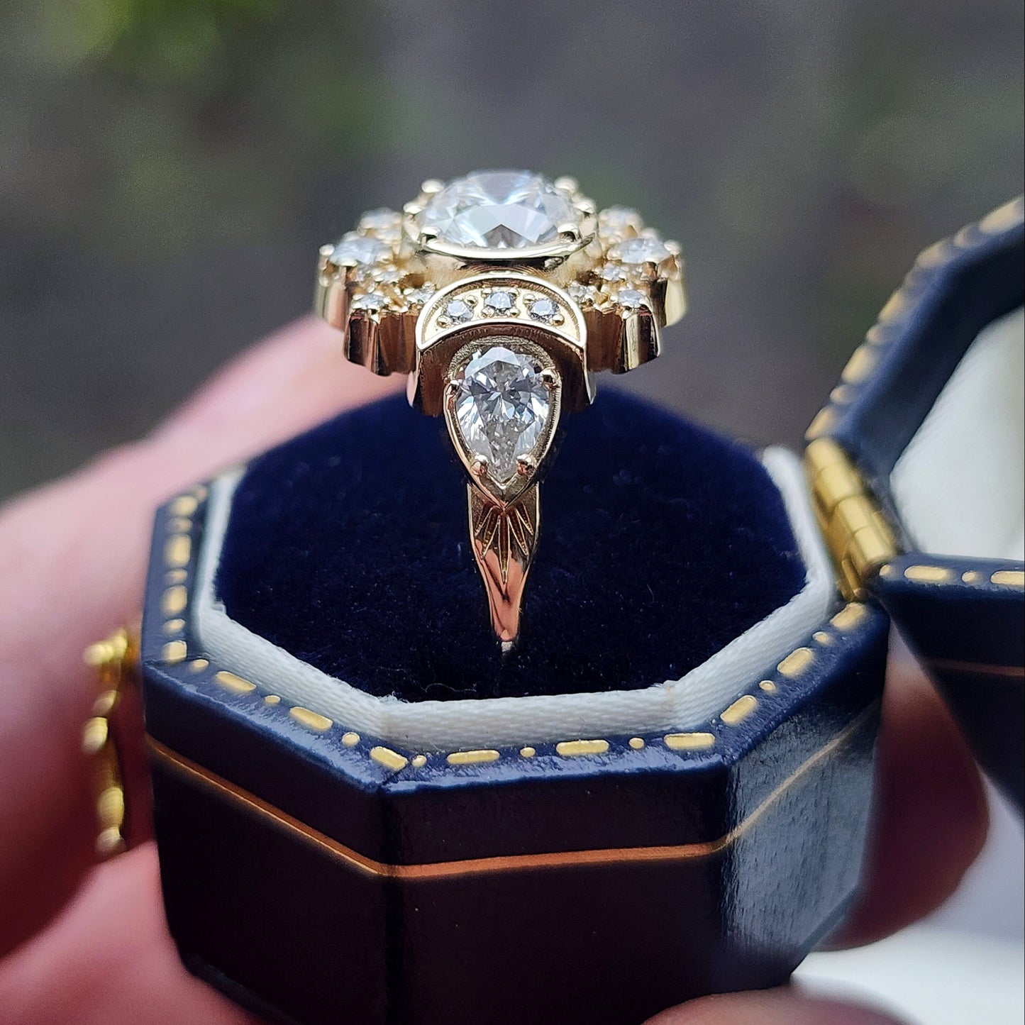 Infinite Cosmos Engagement Ring with Natural Diamonds Celestial 14k Yellow Gold image 5