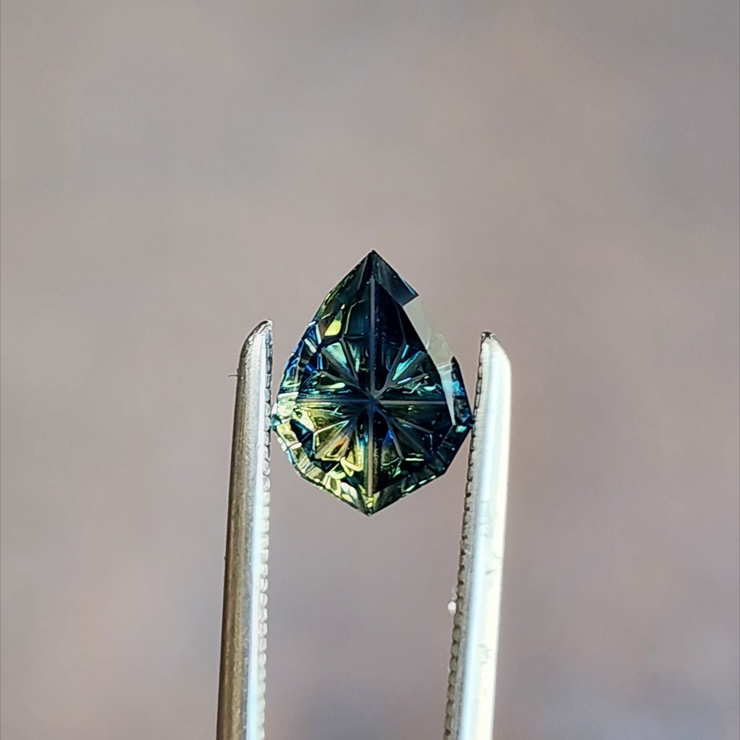 Parti Blue Yellow Fantasy Kite Cut Sapphire from Australia 