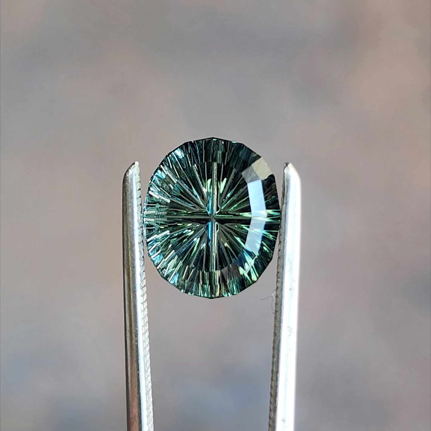 Natural Green Teal Sapphire Fantasy Oval Cut from Madagascar