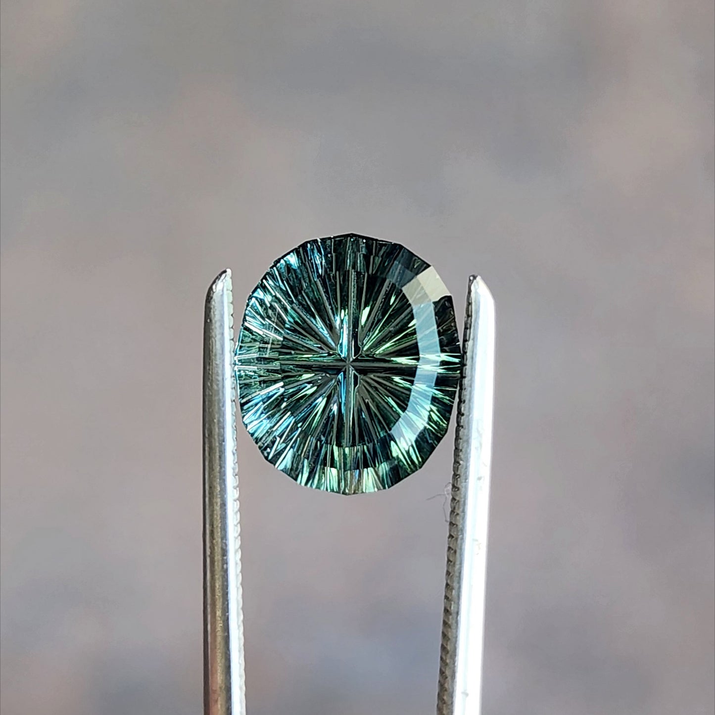 Natural Green Teal Sapphire Fantasy Oval Cut from Madagascar