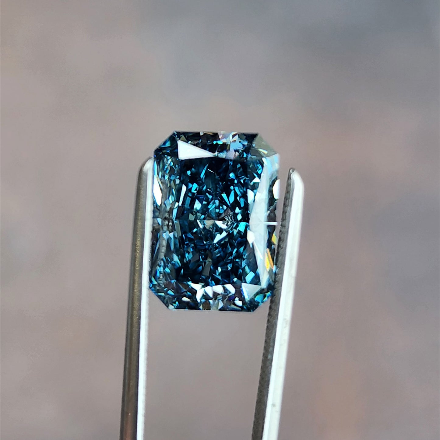 Fancy vivid blue radiant cut lab diamond