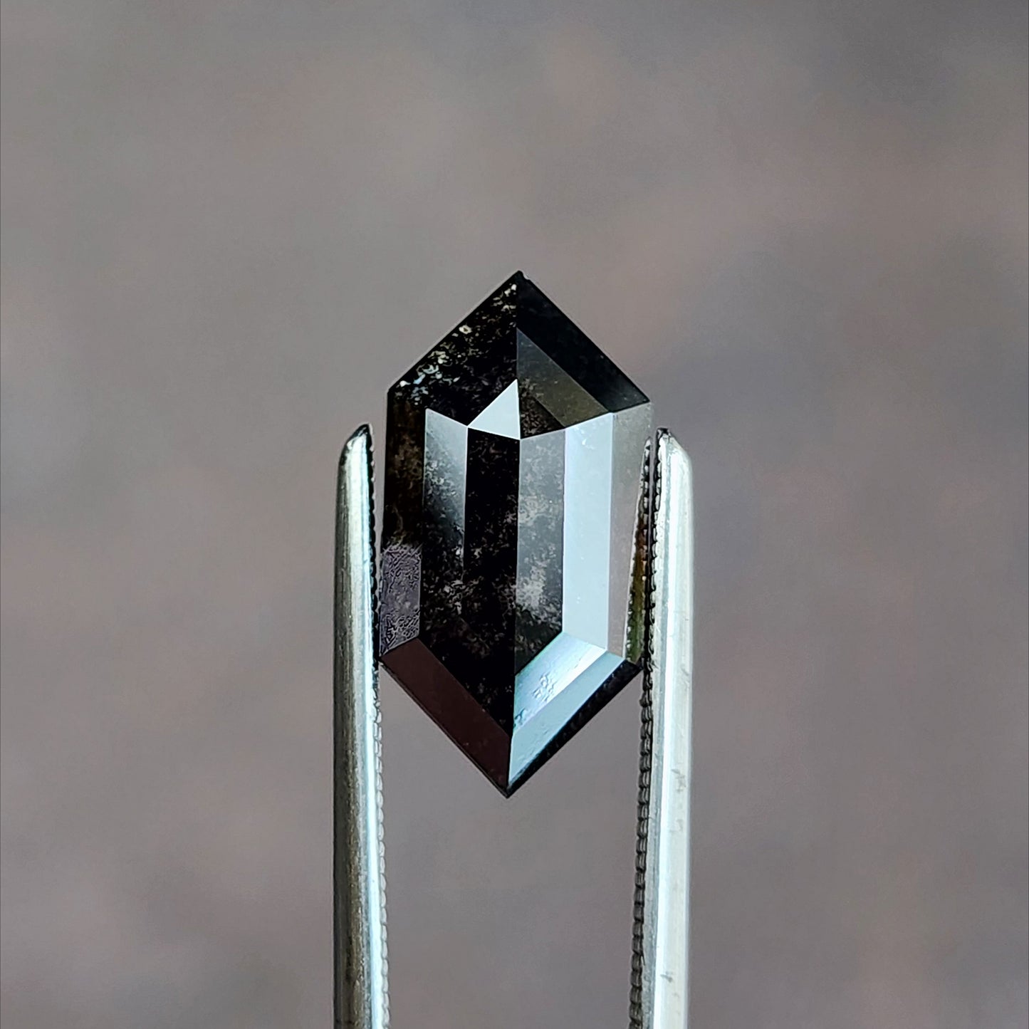 salt and pepper lab grown rose duchess cut