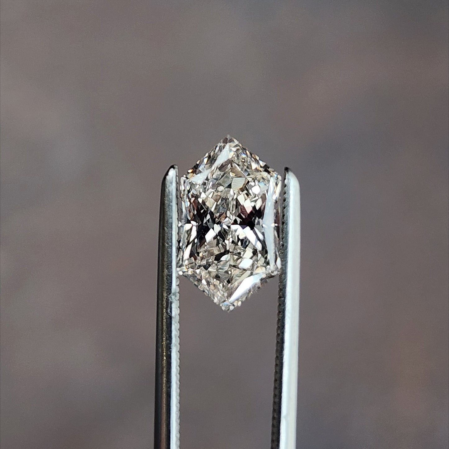 champagne lab grown duchess or elongated hexagon diamond