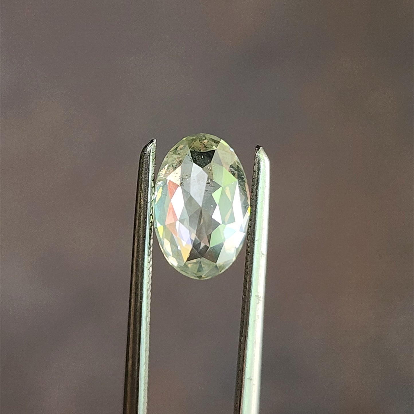 1.45ct Natural Diamond Rose Cut Oval Salt and Pepper