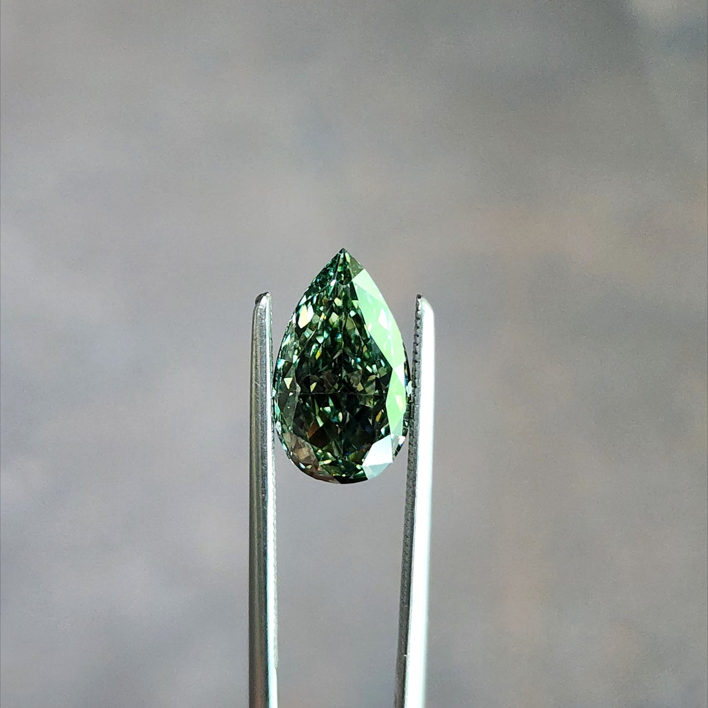 2.11ct Lab Diamond Fancy Vivid Green Pear VVS2