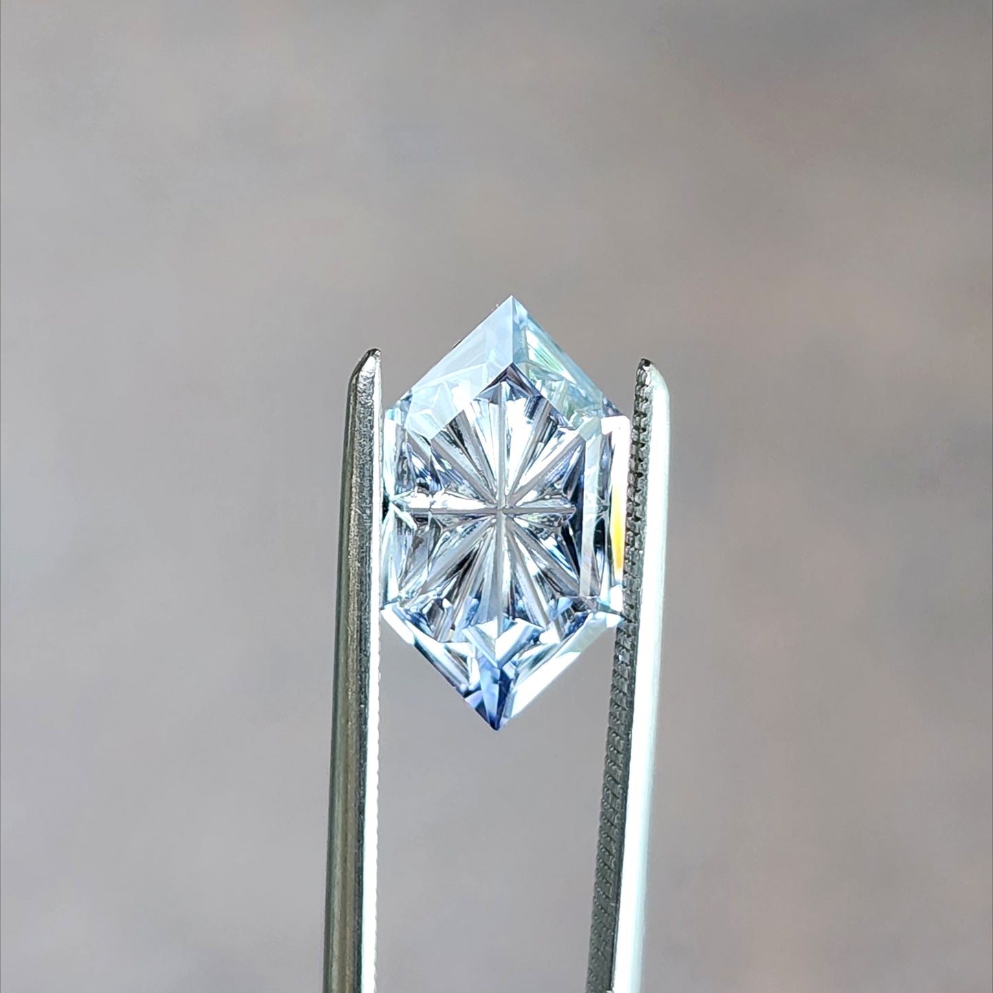 2.15ct Lab Sapphire Light Purple Blue Elongated Hexagon by ifacet gems