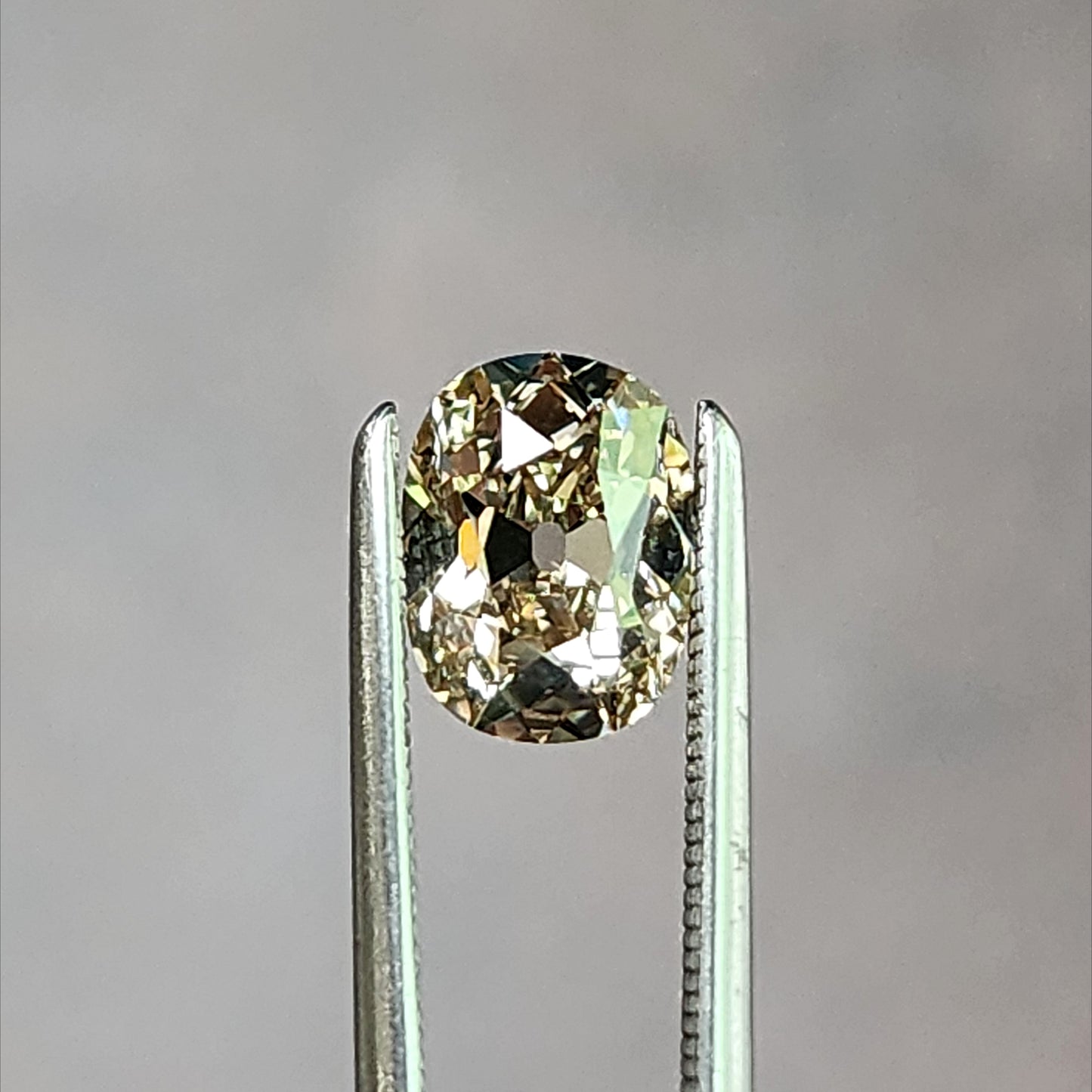 1.14ct Natural Champagne Diamond Cushion Old Mine Cut